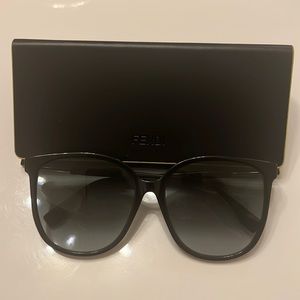 Fendi Polarized Grey Round Ladies Sunglasses
